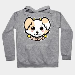 KAWAII Chibi Borzoi Dog Face Hoodie